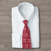 Aangepast Logo-patroon op Bourgogne 2 Sided Stropdas