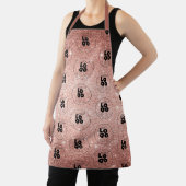 Aangepast Logo Patroon + Roos Gold Pink Glitter Pe Schort (Insitu)