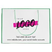 Aangepast Logo Patroontekst promotiegroen Groot Cadeauzakje (Voorkant)