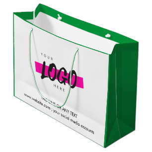 Aangepast Logo Patroontekst promotiegroen Groot Cadeauzakje