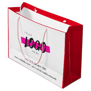 Aangepast Logo Patroontekst promotioneel rood Groot Cadeauzakje
