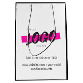 Aangepast Logo Patroontekst promoveren Medium Cadeauzakje (Voorkant)