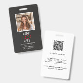 Aangepast logo personeel QR-code gepersonaliseerd Badge (Voor- en achterkant)