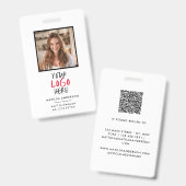 Aangepast logo personeel QR-code gepersonaliseerd  Badge (Voor- en achterkant)