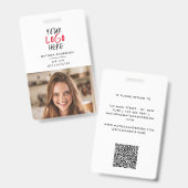 Aangepast logo personeel QR-code gepersonaliseerd  Badge (Voor- en achterkant)