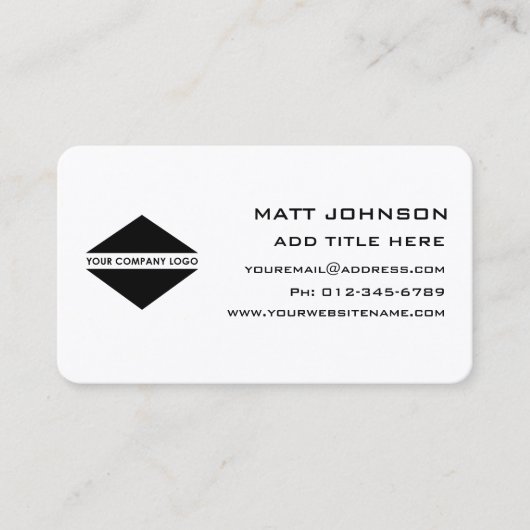 Aangepast Logo Professional zwart-wit Visitekaartj Visitekaartje (Voorkant)