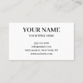 Aangepast Logo Professional zwart-wit Visitekaartje (Achterkant)