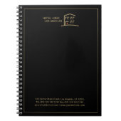 Aangepast Logo promotioneel zwart Notitieboek voor (Voorkant)