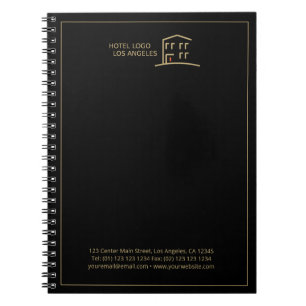 Aangepast Logo promotioneel zwart Notitieboek voor