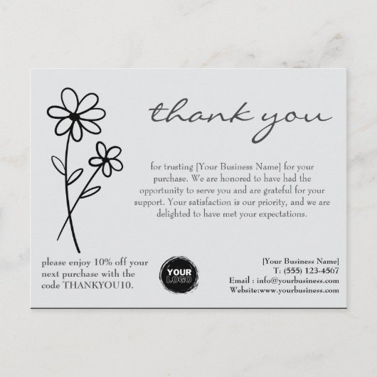 Aangepast logo & QR-code bedankingsbord voor bedri Briefkaart (Voorkant)