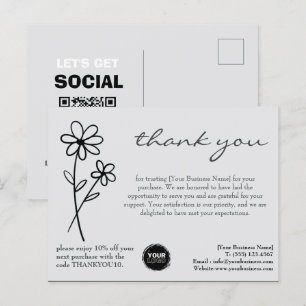 Aangepast Logo & QR Code Bedankt Zakelijk Briefkaart