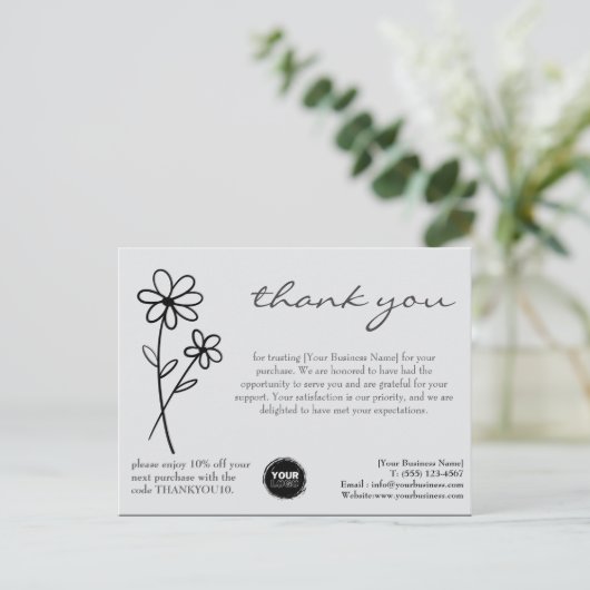 Aangepast logo & QR-code Bedankt Zakelijk Briefkaart (Staand voorkant)