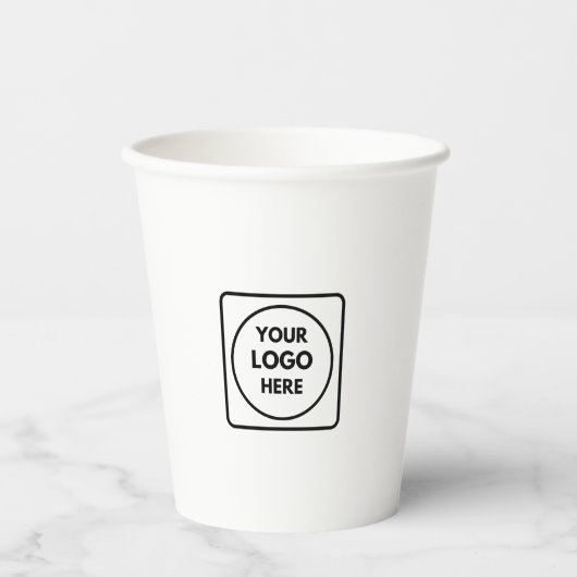 Aangepast Logo QR Code Branding Modern Papieren Bekers (Voorkant)