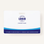 Aangepast Logo QR Code Employee Corporate Blue Badge (Achterkant)