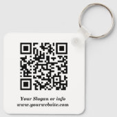 Aangepast logo| QR-code en tekst dubbelzijdig Sleutelhanger (Achterkant)
