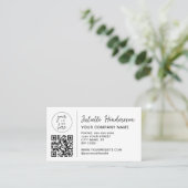 Aangepast logo QR-code foto elegante zakelijke Visitekaartje (Staand voorkant)