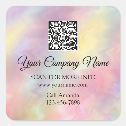 Aangepast Logo QR-code Promotie online winkelen Ro Vierkante Sticker (Voorkant)