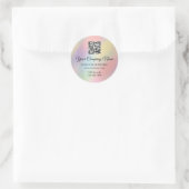 Aangepast Logo QR-code promotiepakket Ombre Pastel Ronde Sticker (Tas)