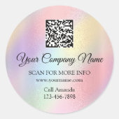 Aangepast Logo QR-code promotiepakket Ombre Roze Ronde Sticker (Voorkant)