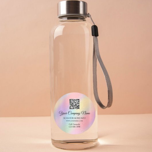 Aangepast Logo QR-code promotiepakket Ombre Roze Ronde Sticker