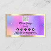 Aangepast Logo QR-code Regelboog Gold Sociaal Roze Visitekaartje (Achterkant)