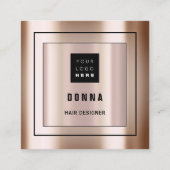 Aangepast Logo QR CODE Roos Gold omhuld kostuum Vierkante Visitekaartje (Voorkant)