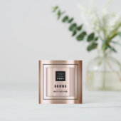 Aangepast Logo QR CODE Roos Gold omhuld kostuum Vierkante Visitekaartje (Staand voorkant)