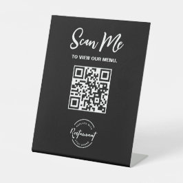 Aangepast Logo QR-code Scan Mij Restaurant Reclamebord Met Voetstuk