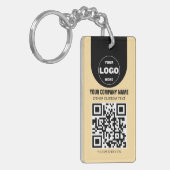 Aangepast Logo & QR Code Sleutelhanger | Zakelijke (Voorkant Links)