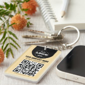 Aangepast Logo & QR Code Sleutelhanger | Zakelijke (Voorkant Rechts)