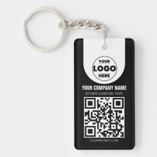Aangepast Logo & QR Code Sleutelhanger   Zakelijke