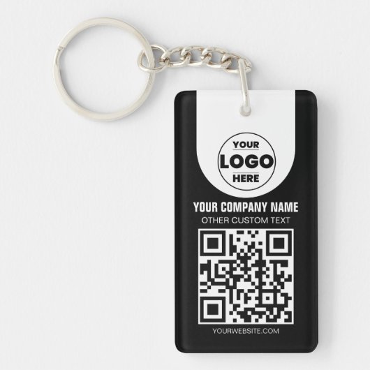 Aangepast Logo & QR Code Sleutelhanger | Zakelijke (Voorkant)