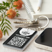 Aangepast Logo & QR Code Sleutelhanger | Zakelijke (Voorkant Rechts)