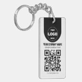Aangepast Logo & QR Code Sleutelhanger | Zakelijke (Voorkant Links)