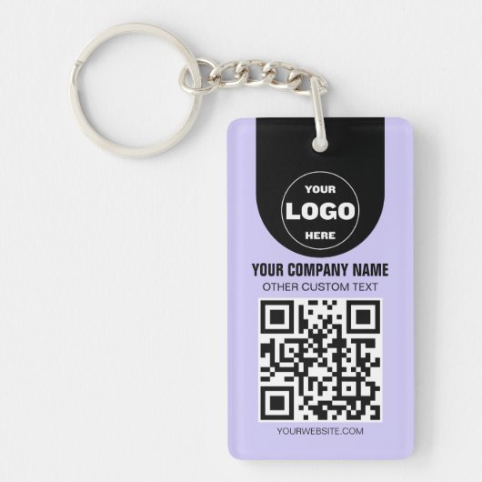 Aangepast Logo & QR Code Sleutelhanger | Zakelijke (Voorkant)