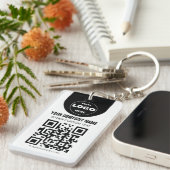 Aangepast Logo & QR Code Sleutelhanger | Zakelijke (Voorkant Rechts)