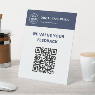 Aangepast logo QR-code Tandartspraktijk Tandarts Reclamebord Met Voetstuk