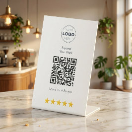 Aangepast logo QR-code Zakelijke beoordeling tafel Reclamebord Met Voetstuk