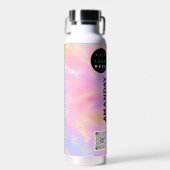 Aangepast Logo Qr-codenaam Holografisch Roze Waterfles (Voorkant)