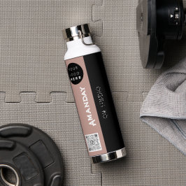 Aangepast Logo Qr-codenaam Oranje Ivory-Roos Waterfles