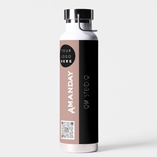 Aangepast Logo Qr-codenaam Oranje Ivory-Roos Waterfles (Links)