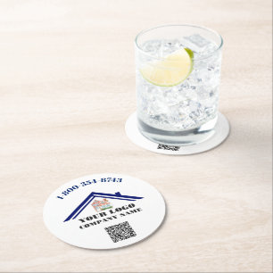 Aangepast Logo QR-codepulbord Ronde Kartonnen Onderzetter