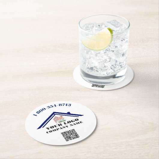 Aangepast Logo QR-codepulbord Ronde Kartonnen Onderzetter (Insitu)