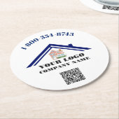 Aangepast Logo QR-codepulbord Ronde Kartonnen Onderzetter (Gebogen)