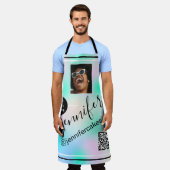 Aangepast Logo QR Menu CODE Holografen Roze Schort (Gedragen)