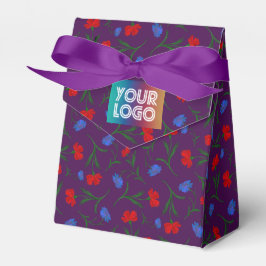 Aangepast Logo Red Blue Eggplant Floral Print Eleg Bedankdoosjes