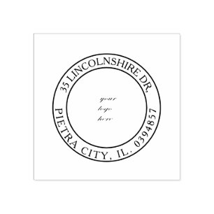 Aangepast Logo-retouradres Cinzel Font Rubberstempel