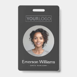 Aangepast logo ronde foto donkergrijze naam medewe badge