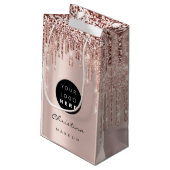 Aangepast Logo Roos Blush Glitter Drivers Naam Klein Cadeauzakje (Achterkant Gekanteld)