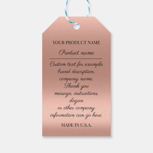 Aangepast Logo Roos Cadeaulabel (Achterkant)